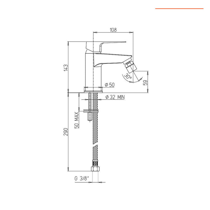 Inca matt black basin and bidet mixer set - image 5