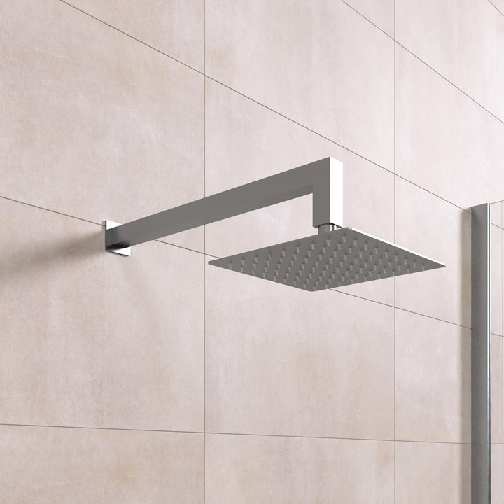 Ultra slim 20x20 shower head and 40 cm elbow arm brushed - image 1