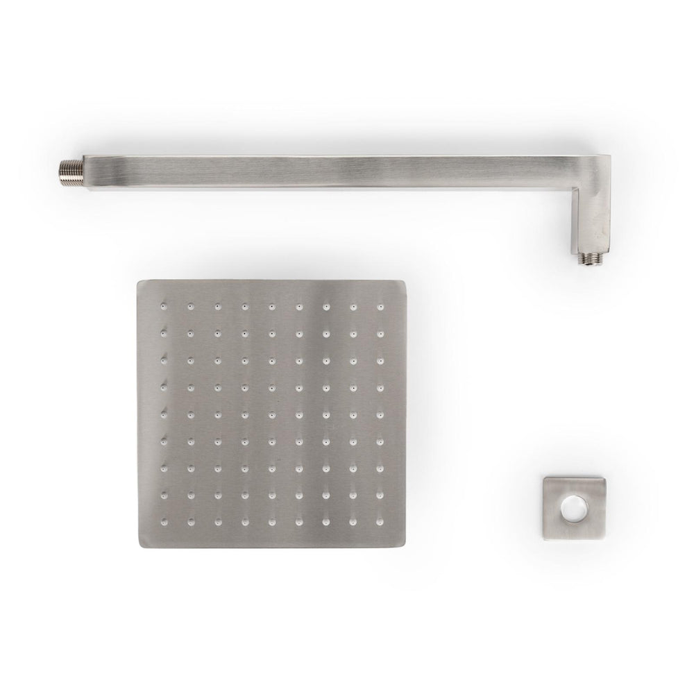 Ultra slim 20x20 shower head and 40 cm elbow arm brushed - image 2