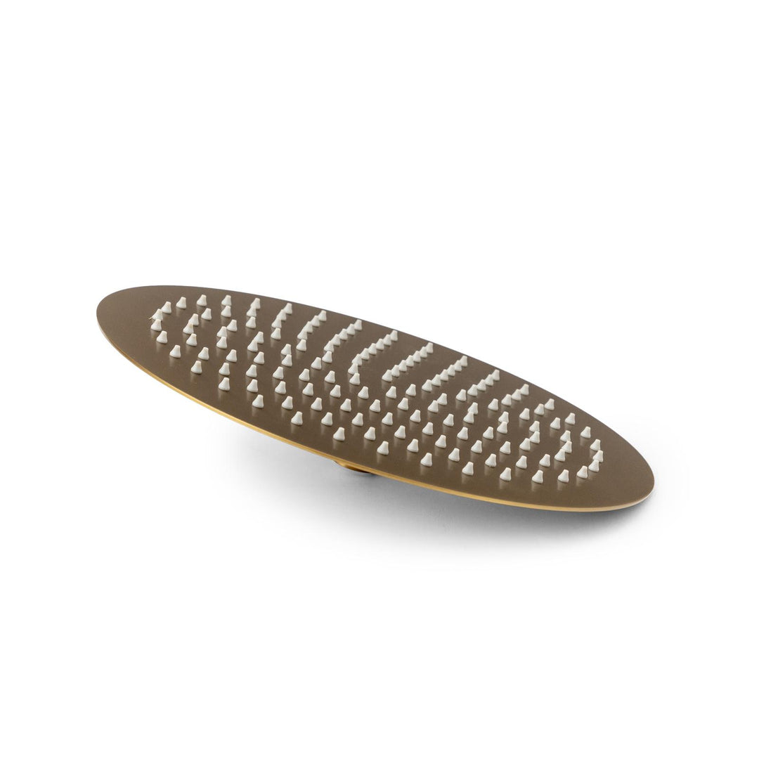 Ultra slim shower head set 30 cm with shower arm 35 cm brushed gold