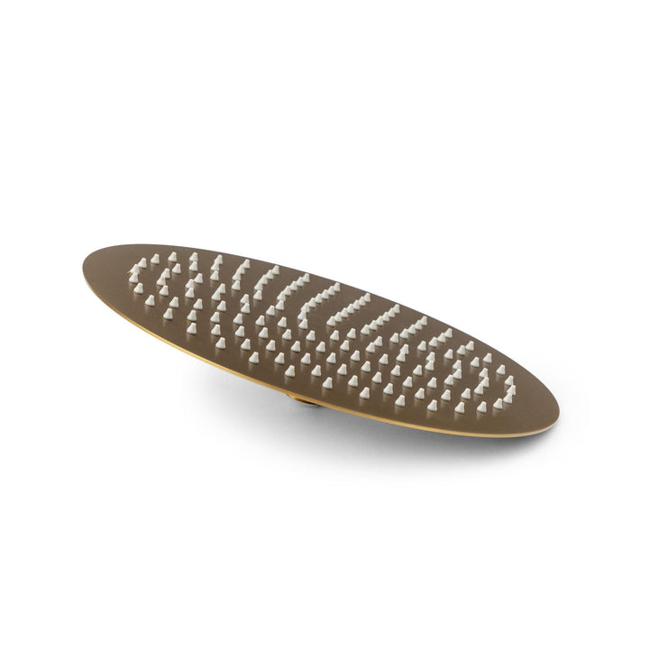 Ultra slim shower head set 30 cm with shower arm 35 cm brushed gold