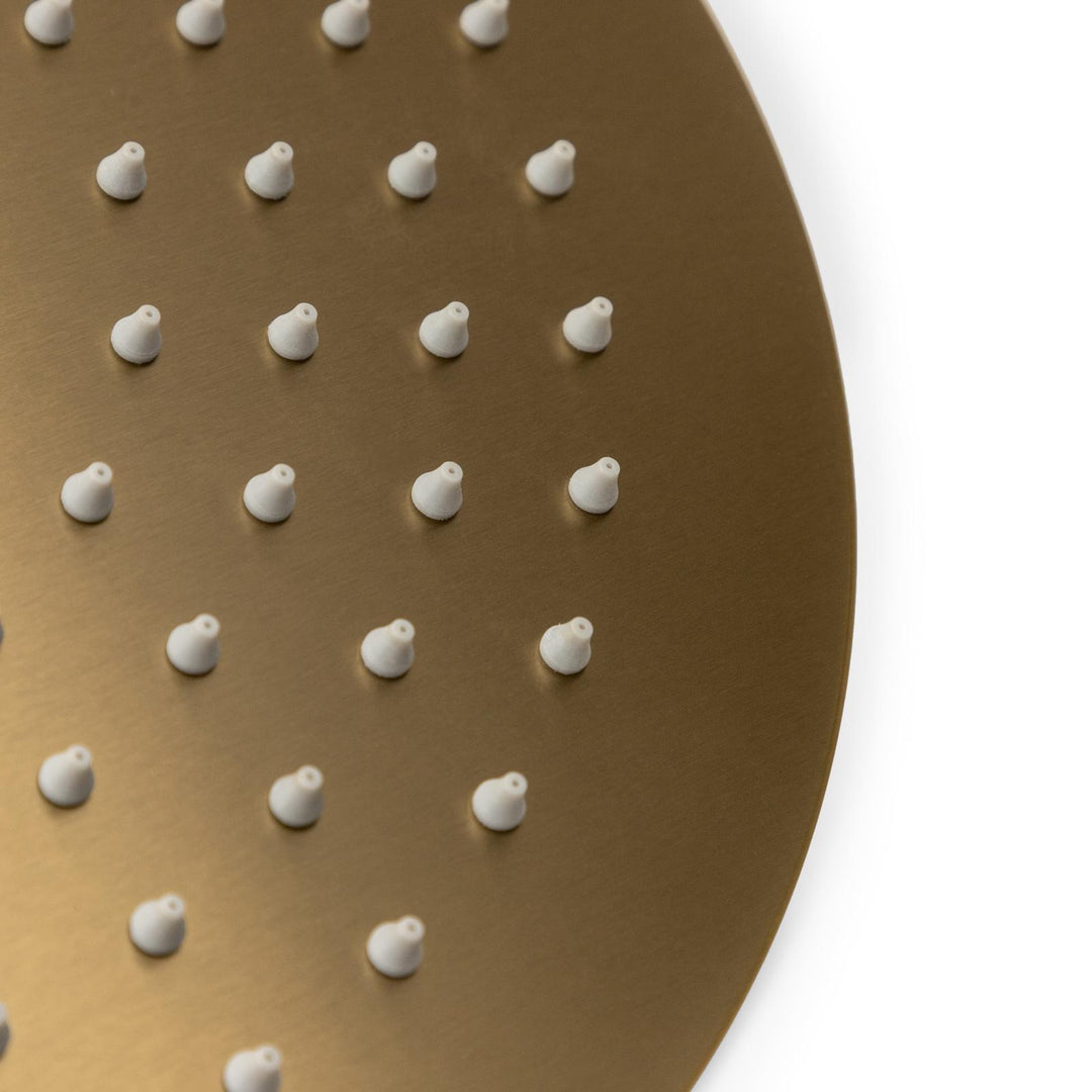 Ultra slim shower head set 30 cm with shower arm 35 cm brushed gold