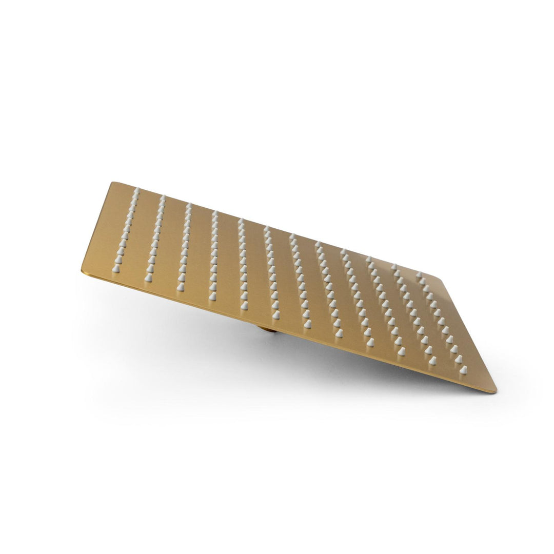 Ultra slim shower head set 30x30 cm with 40 cm square shower arm brushed gold