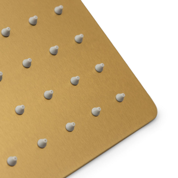 Ultra slim shower head set 30x30 cm with 40 cm square shower arm brushed gold