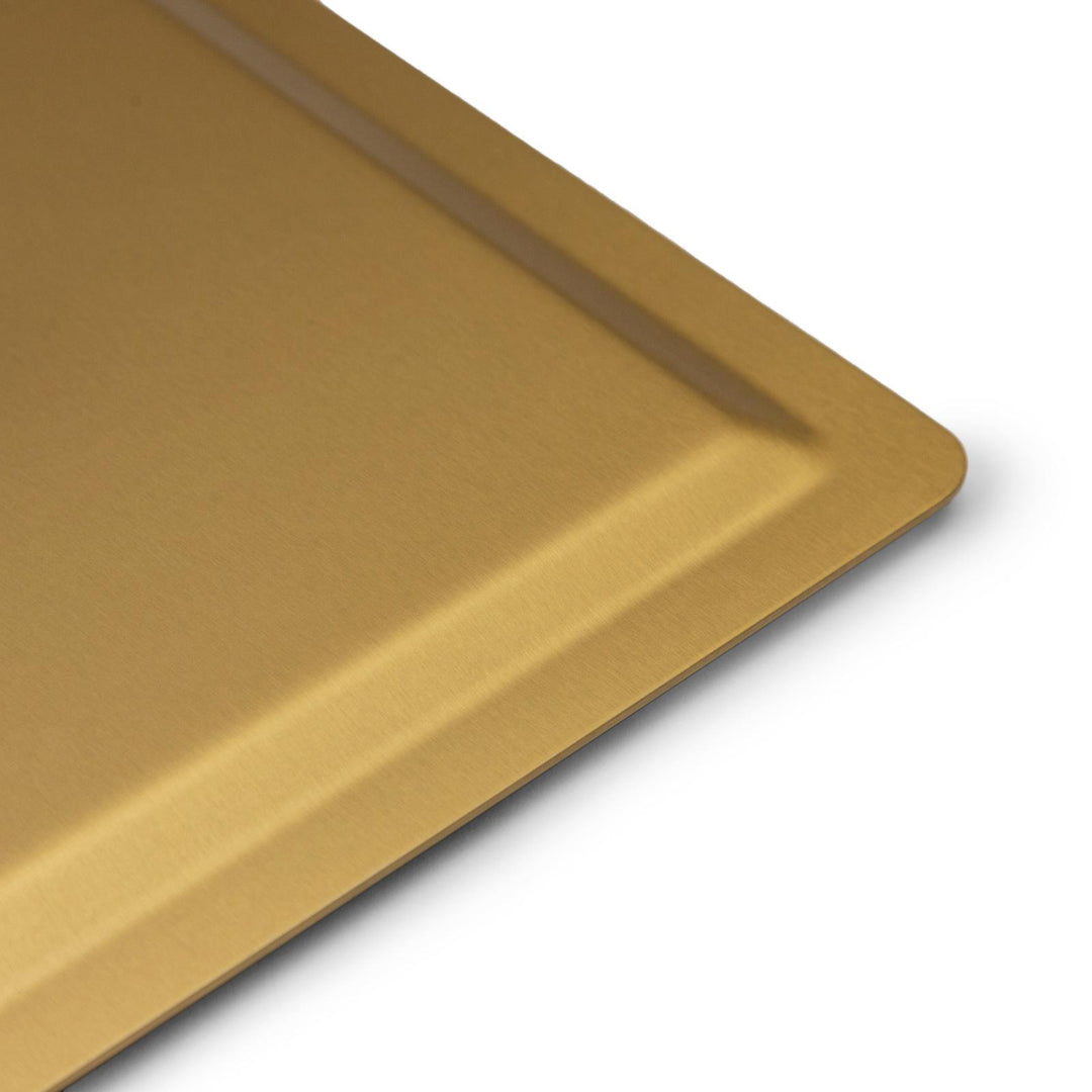 Ultra slim shower head set 30x30 cm with 40 cm square shower arm brushed gold