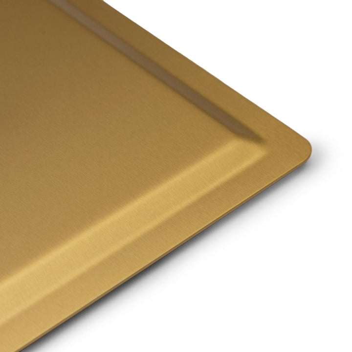 Ultra slim shower head set 30x30 cm with 40 cm square shower arm brushed gold