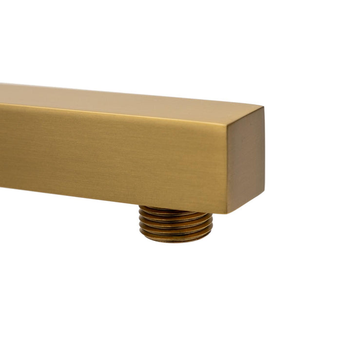 Ultra slim shower head set 30x30 cm with 40 cm square shower arm brushed gold