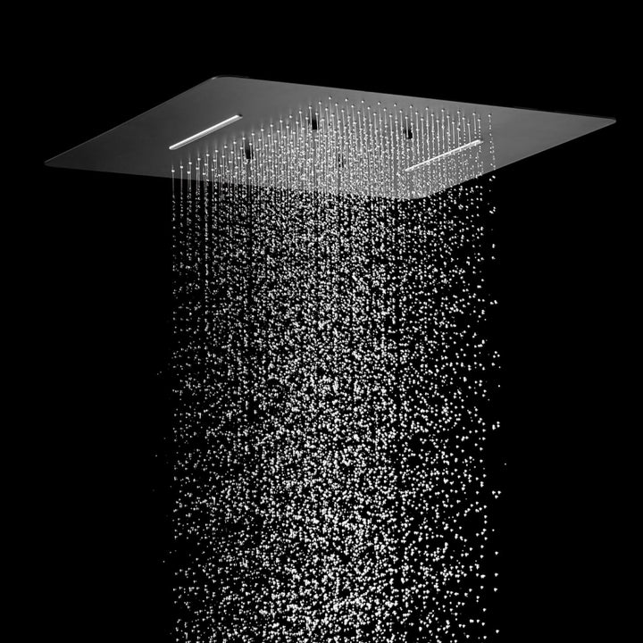 Shower head in matt black stainless steel 3 jets - image 1