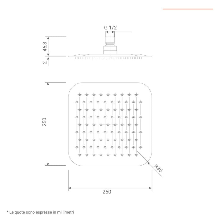 Jacuzzi 25cm square shower head and 35cm anti-limescale arm - image 6