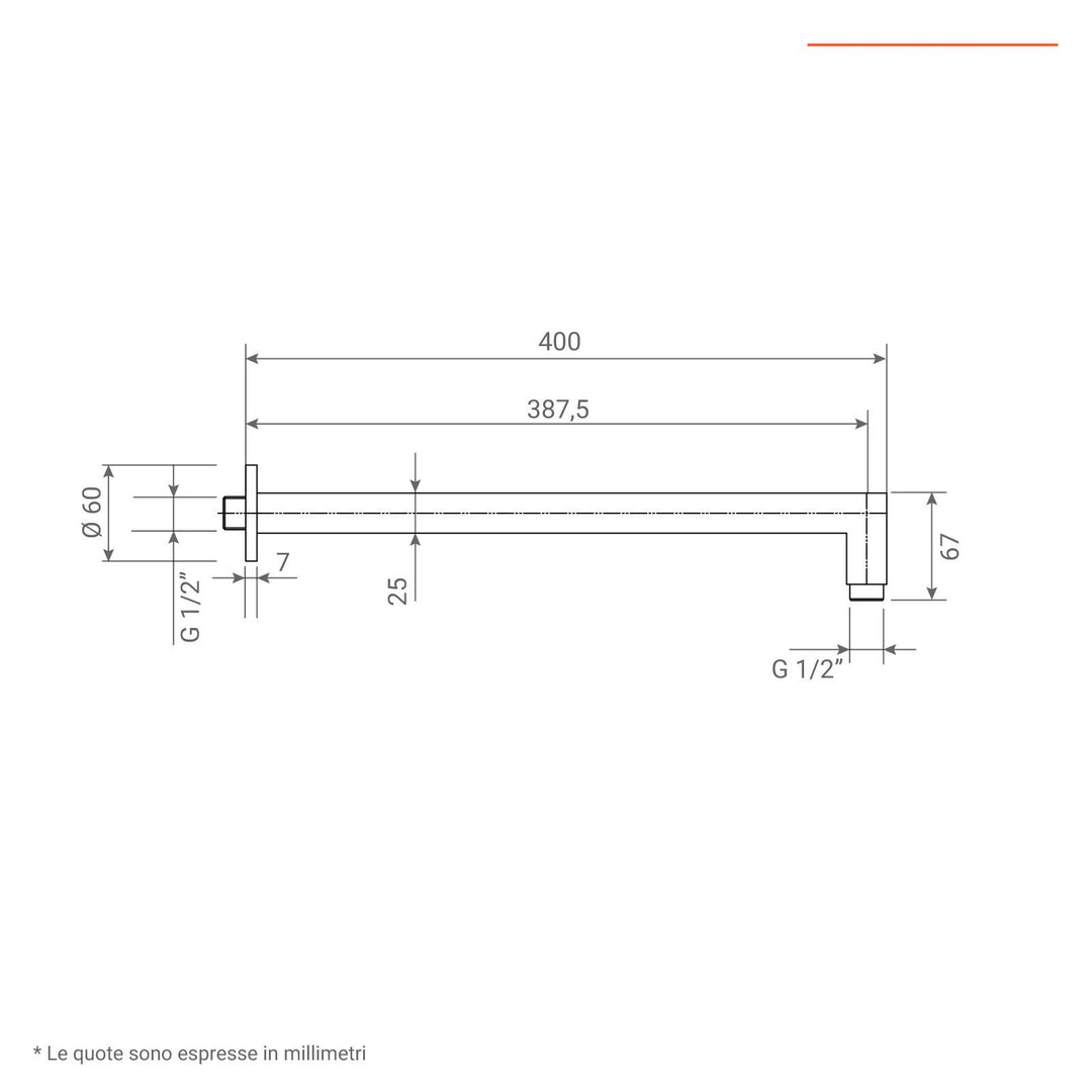 Jacuzzi 25cm square shower head and 35cm anti-limescale arm - image 7