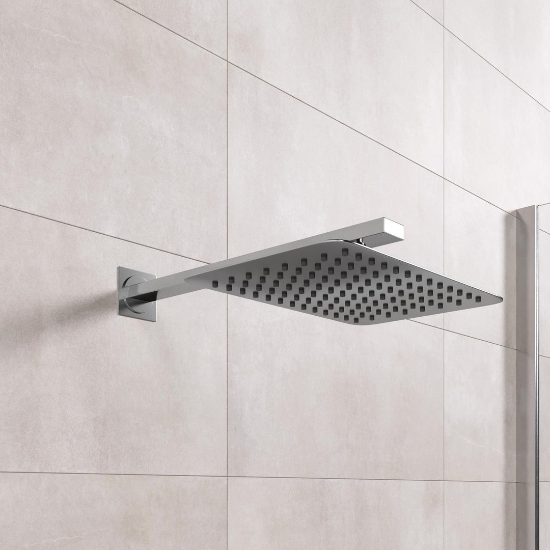Rectangular shower head 30x20 cm and 40 cm arm anti-limescale Jacuzzi - Taps