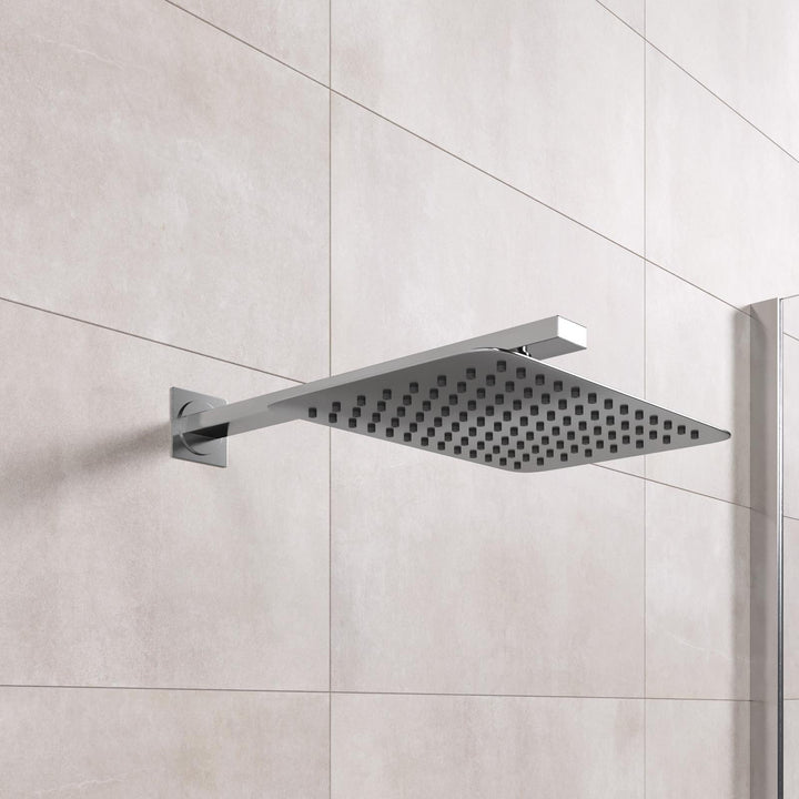 Rectangular shower head 30x20 cm and 40 cm arm anti-limescale Jacuzzi - Taps