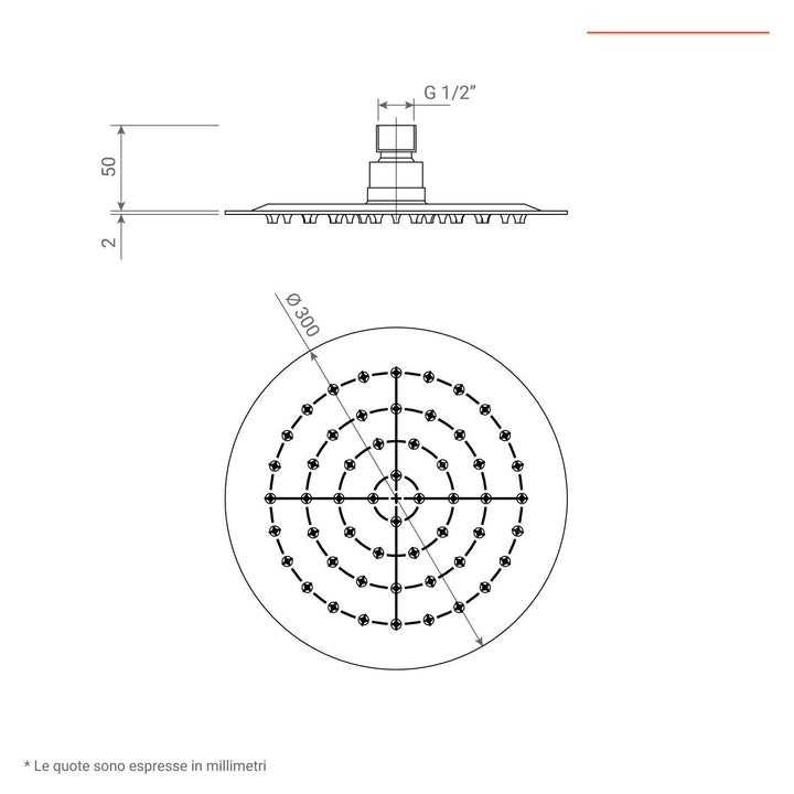 30 cm round shower head and 40 cm anti-limescale arm - image 7