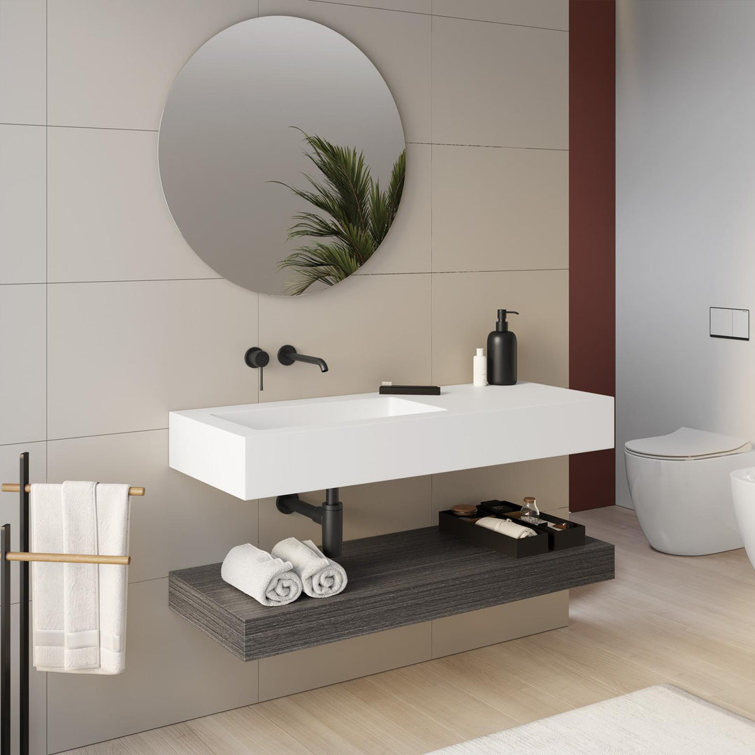 Top washbasin sx matt white 120 cm - Medina