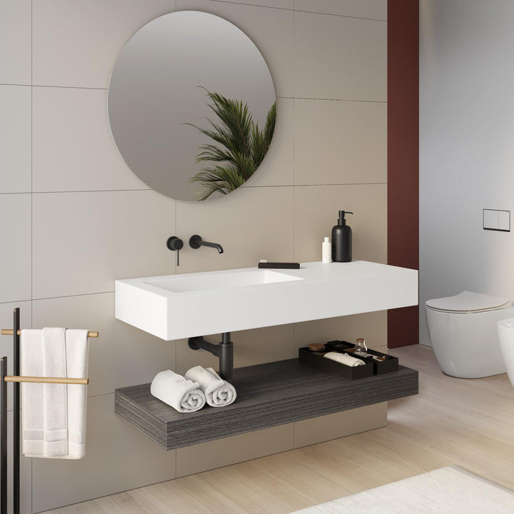 Top washbasin sx matt white 120 cm - Medina