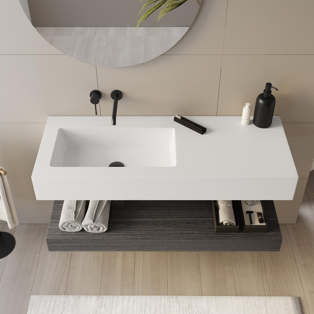 Top washbasin sx matt white 120 cm - Medina