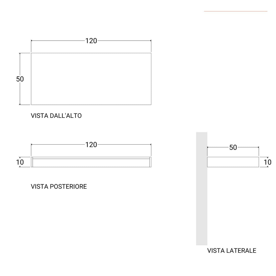 Top washbasin sx matt white 120 cm - Medina